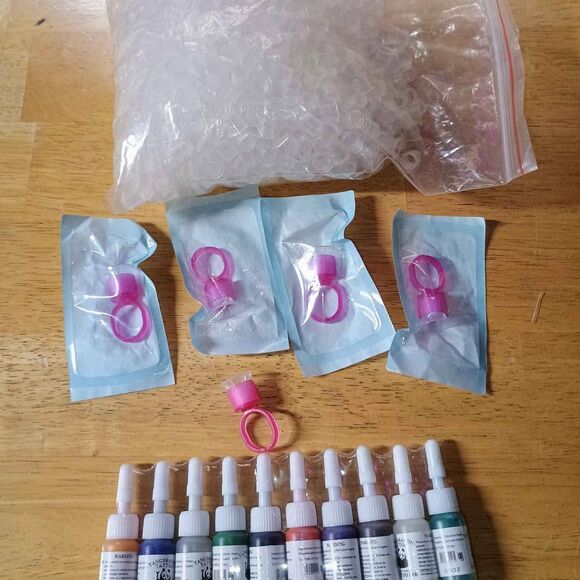 Tattoo Bundle! Includes Ink Caps, Ink Cap Rings, and Ink! - Picture 2 of 4